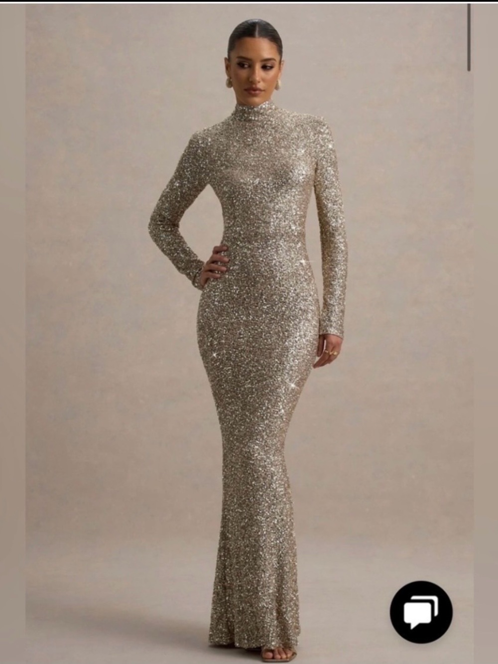 Club London Galaxy Champagne sequin Dress size 4